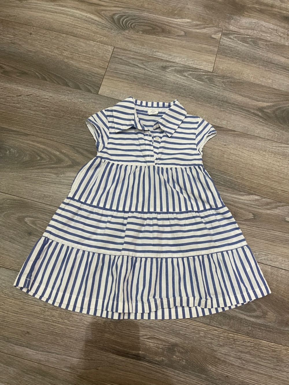 $10 w/ min $20 spend- GAP Girls Blue & White Striped 100% Cotton Collared dress